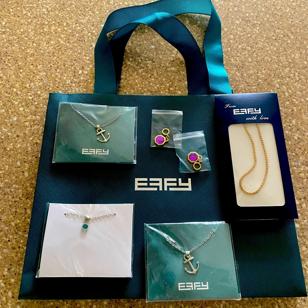 Effy Anchor gold chain gems bag